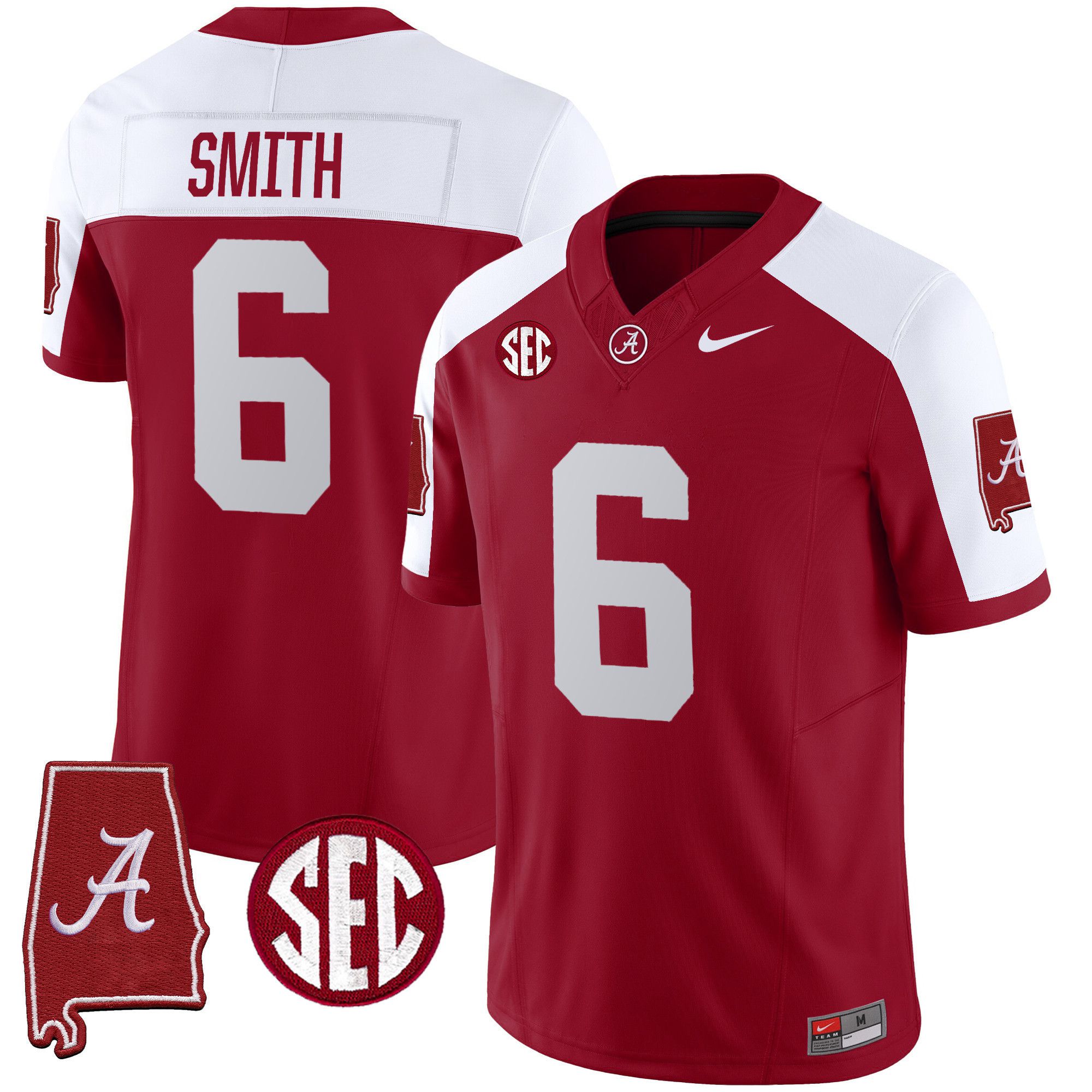 Men Alabama Crimson Tide #6 Smith Red 2024 Nike Vapor Limited NCAA Jersey->indianapolis colts->NFL Jersey